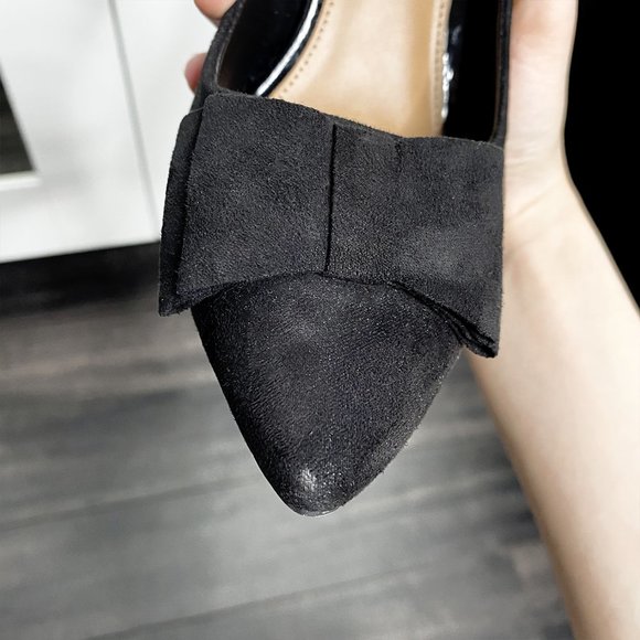 K Studio - Black Suede Heels w Bow Detail - 6.5 - Picture 7 of 9